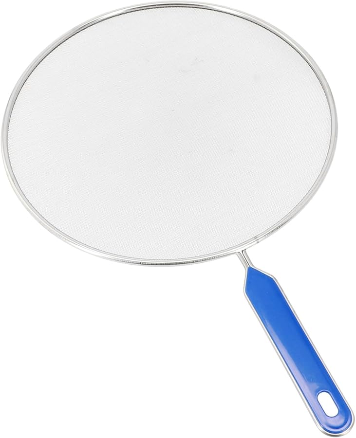Stainless Steel Splatter Screen Set 4 Sizes 21 25 29 33 cm Silver Blue Anti Oil Splash Guard - Image 3